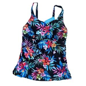 Younique One Piece Swim Black and Blue